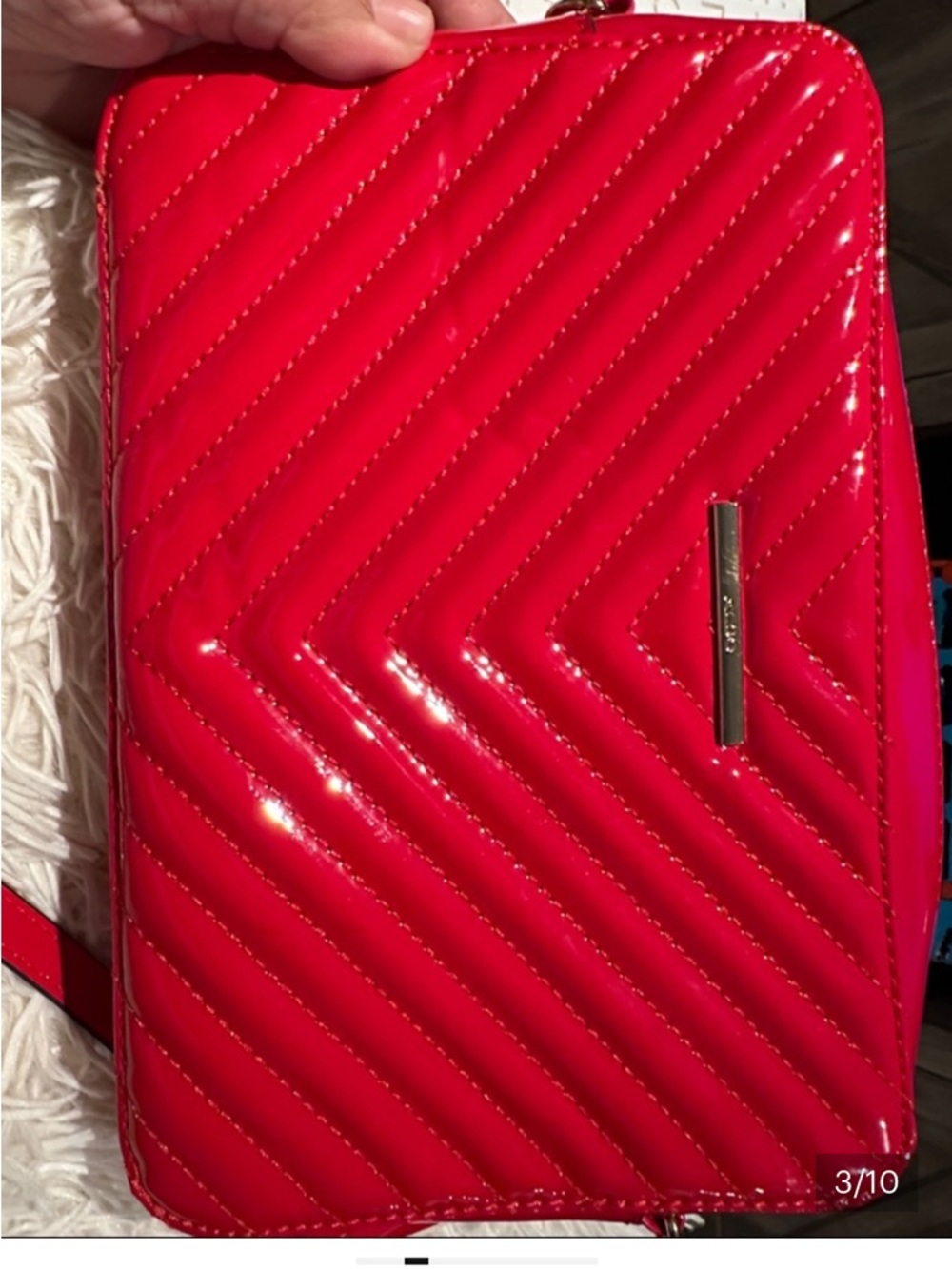 ALDO-Red  Patent Quilted Wristlet Wallet - Women
